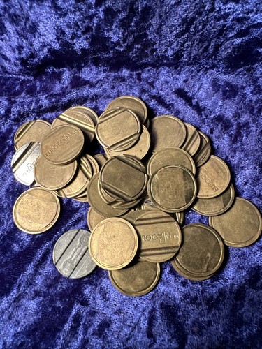 Brass coin tokens telephone - tokens,