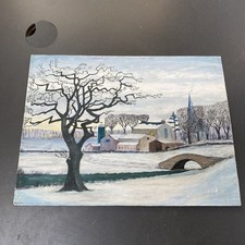 Vintage Oil On Board  Painting