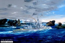 HMS Warspite Naval art post
