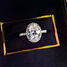 Vintage 925 Sterling Silver Crystal Oval Stone Adjustable Ring Womens Jewellery