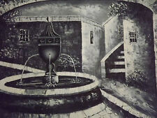 black white cityscape large oil painting canvas street european mediterranean