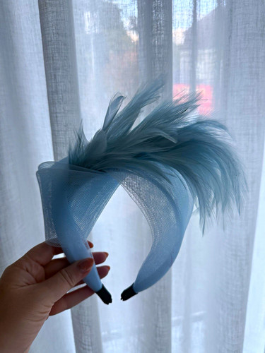 Light blue feather mesh - blue,