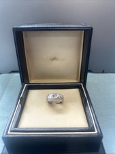 CHOPARD HAPPY DIAMONDS LOVE RING 18CT WHITE GOLD DIAMOND AND BLUE SAPPHIRE 