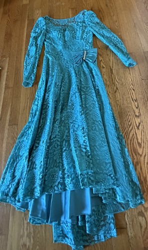 Vintage lace over satin - lace, 1980s
