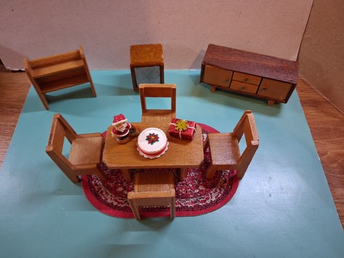 Vintage dolls house dining - vintage,