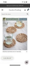 Garden Trading Brading Round Seagrass Coasters X 6, Natural