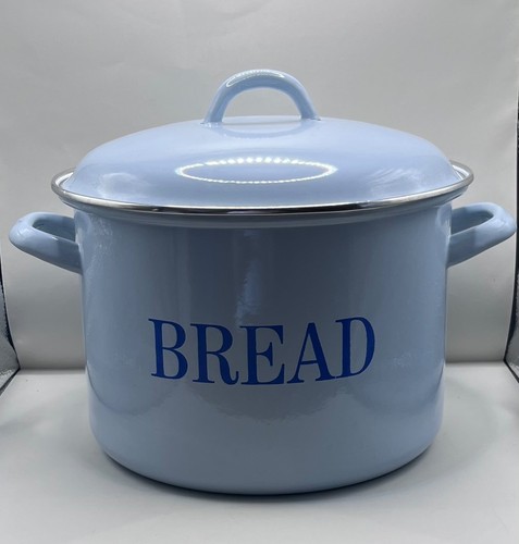 Blue enamel bread - bread, bin