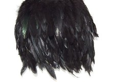 BLACK FEATHER FRINGE ROOSTER, FASCINATOR MATERIAL, HALLOWEEN etc