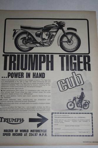 1964 advert for triumph tiger - 1964, "triumph