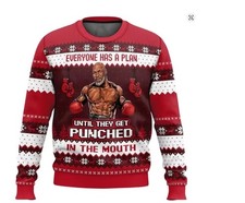 Mike Tyson Novelty Funny Christmas Sweater Merry Chrithmith XXS-6XL