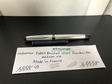 Waterman Expert Brushed Steel Fountain Pen with Cartridge