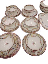 Ainsley Fine China Floral Pattern Tea Set Cups Saucers Bowls Plates 12 Pieces