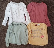 Bundle of 4 Baby Girls Long Sleeved Tops - Size 9-12 Months