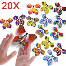 20Pcs Magic Wind Up Butterfly for Greeting Cards Nature Design Flying Toy Prank