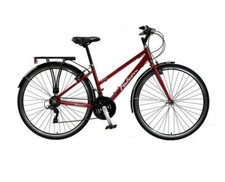 Falcon Venture Ladies Hybrid City Bike 700c Wheel 16 Frame 18 Speed Red