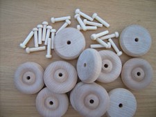 10x Wooden toy wheels + axles