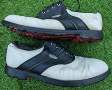 Footjoy Softjoy White/Black/Red Golf Shoes - Size UK 11 - Good Used Condition