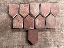 Antique Victorian Maw & Co DarK Red 2.15” x 3.25” Encaustic Floor Tile Reclaimed