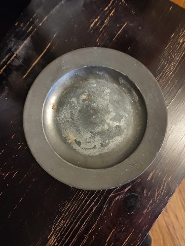 Antique english pewter plate - antique,
