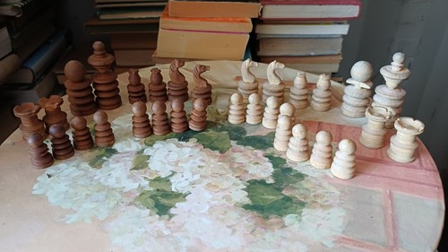 Vintage wooden chess - vintage,
