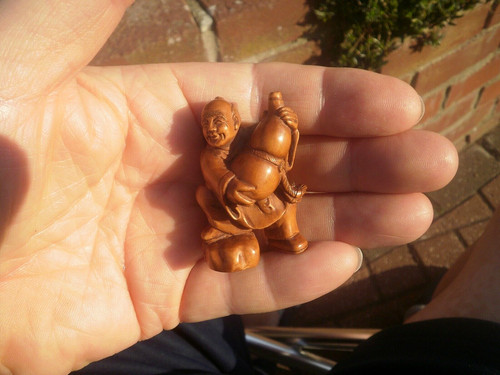 Hand carved wood netsuke - hand,