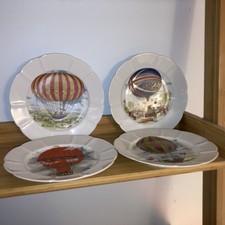 Collectable Plates - Limoges Style - Set 4 4x x4 - French France Balloons 7in