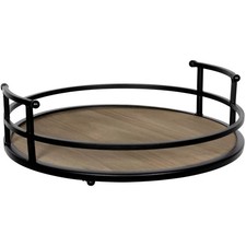 Stylish 12" Metal and Wood