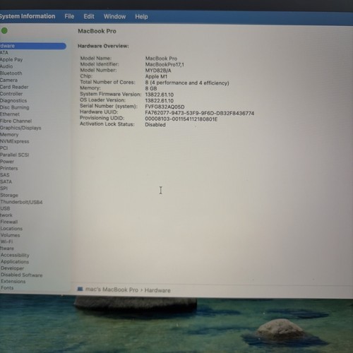 Macbook pro a2338 2020 - 13",