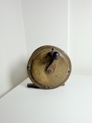 Vintage brass fishing reel - fishing,