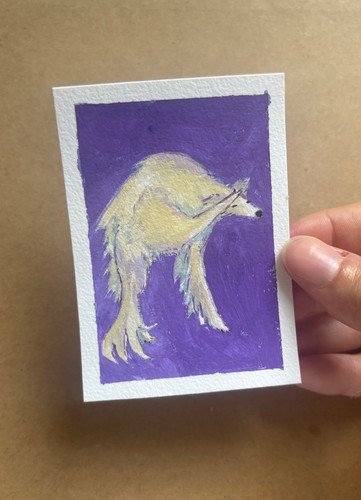 Original aceo funny - funny, borzoi