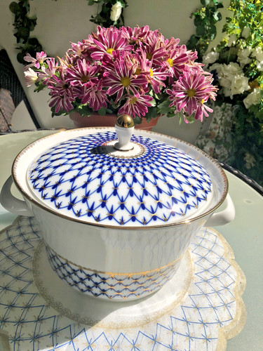 Lomonosov porcelain cobalt net - porcelain,