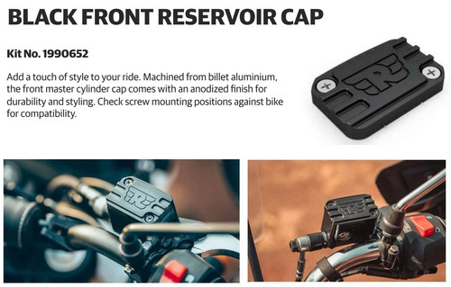 Black front reservoir cap fit - black,
