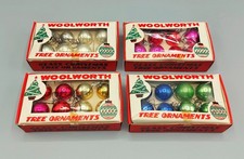 Vintage Christmas Tree Ornaments Woolworths Mercury Glass Mini Baubles 4 Boxes