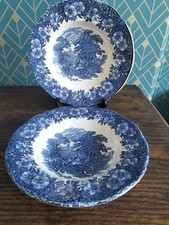 Wedgwood ‘Woodland’ Blue & White Bowls Soup Dishes 22 cm