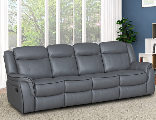 Grey leather gel seater - grey,
