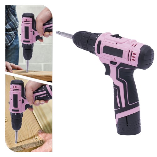 Pink cordless drill set - pink,