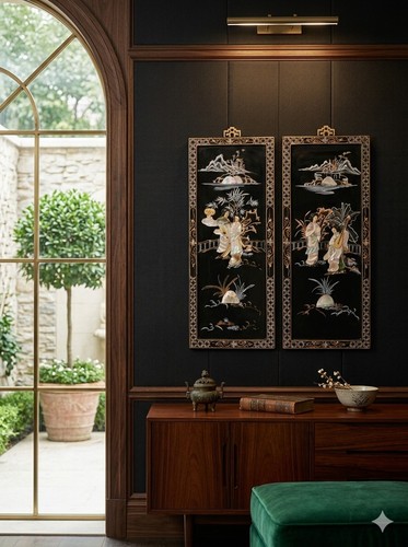 Vtg chinoiserie asian - chinoiserie,