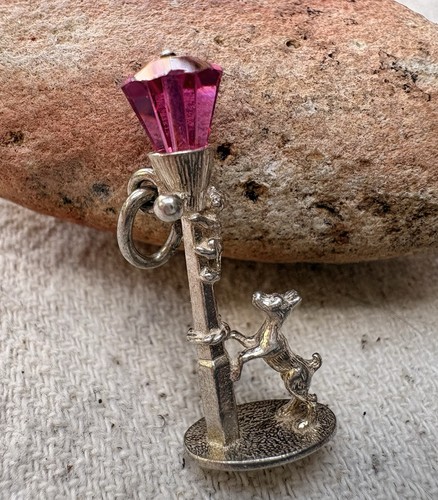 Vintage silver dog chasing - silver,
