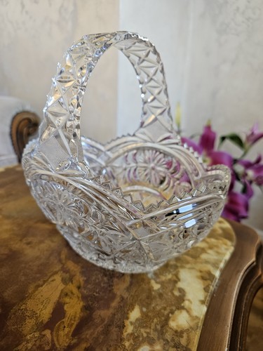 Vintage lead crystal - lead, basket