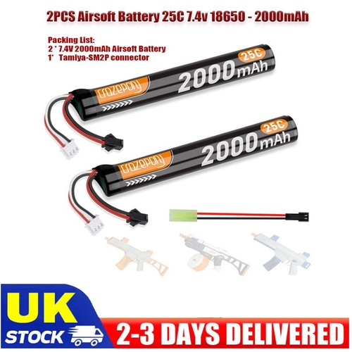 2pcs 2000mah 25c lipo - 7.4v,