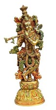 Brass radha krishna murti - brass,