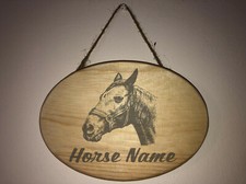 Personalised Horse Pony Wooden Stable Door Hanging Plaque Sign - Any Name