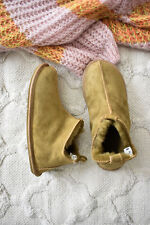 Miko Olive Luxury Sheepskin Slipper Boots with Hard Sole