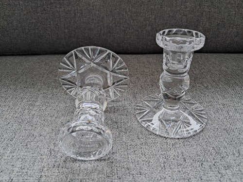 Vintage cut glass candlestick - vintage,