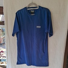 Barbour International T-Shirt Navy Blue Red Logo Slim Fit Men’s size large 