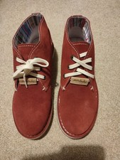 Moshulu Red Suede Ankle Boots Size Size 4