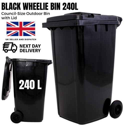 240l wheelie bin black - wheelie,