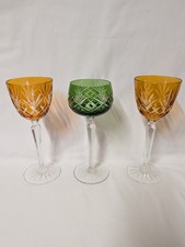 3 Vintage coloured Crystal