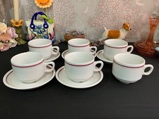 5 Churchill Sampsonite Breakfast Cup & Saucer Super Vitrified Hotel Ware Vintage
