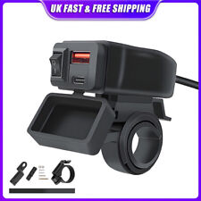 Dual Waterproof USB A+C Port Motorbike Motorcycle Charger Socket Power Adapter